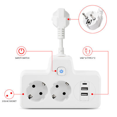 UE CEE 7/7 Schuko Plug Converter com 2 tomadas Fêmea 16A Power Charger Socket