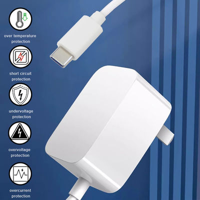 36W Tipo C Fim América do Norte 12V Carregador USB-C para carregamento rápido 1,2M Comprimento e entrada AC 100-240V