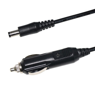 Cable de extensão preto cigarro Lighter Plug macho para 5521Mm 5525Mm DC 12 Volt cabo de alimentação para carro