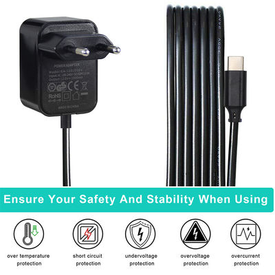 Adaptadores de energia USB C 12V 3A UE Transformador de comutação Universal Adaptador de energia 3A 12V Carregador de parede EU 2Pin