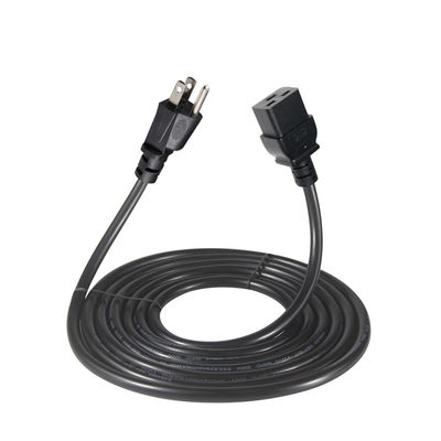 3 pin Sjt com cabo Sjtw Iec 320 C19 para Nema 5-15p 3Pin Lock Ac Extensão 5Ft 6Ft
