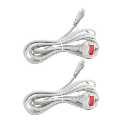 Reino Unido 3-Pin C5 Power Cord 6ft Preto Branco PVC Jaqueta BS ROHS Certificado