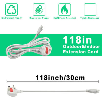 Reino Unido 3-Pin C5 Power Cord 6ft Preto Branco PVC Jaqueta BS ROHS Certificado