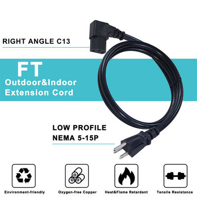 NEMA 5-15P para C13 cabo de alimentação 6ft 14AWG de trabalho pesado