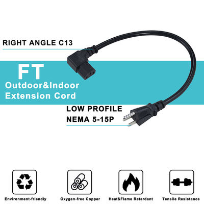Us Ac 14 Awg Heavy Duty Negro Nema 515P Para Iec320 C13 3 Ft Eletrodoméstico