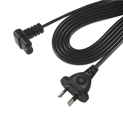 AU 2P Plug to IEC60320 C7 Power Cord SAA Certificado 250V 7.5A Flat Cable PVC Jacket Pure Copper para Laptop/Eletrodoméstico