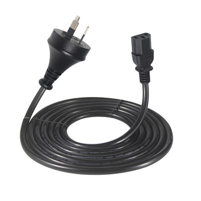 SAA Certified AU 2-Pin Plug to IEC C13 Power Cord, 250V 10A H05VV-F 3x0.75mm2 Cobre puro para PC/Servidor/Eletrodoméstico
