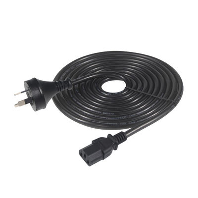 SAA Certified AU 2-Pin Plug to IEC C13 Power Cord, 250V 10A H05VV-F 3x0.75mm2 Cobre puro para PC/Servidor/Eletrodoméstico