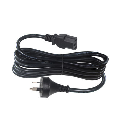 SAA Certified AU 2-Pin Plug to IEC C13 Power Cord, 250V 10A H05VV-F 3x0.75mm2 Cobre puro para PC/Servidor/Eletrodoméstico