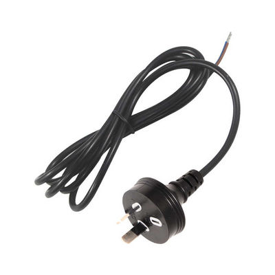 SAA Certificado AU 2-Pin Plug to Stripped & Tinned Power Cord H03VV-F 2x0.75mm2 PVC Jacket Condutor de cobre nu para eletrodomésticos / uso industrial