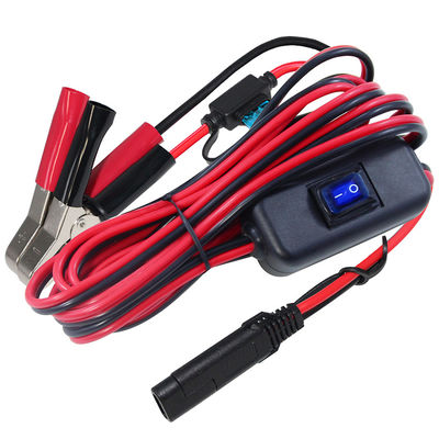 Cable de extensão de fio de carregamento Sae Com 12v em desligado Switch 14awg para Alligator Clip 2pin bateria rápida bateria grampos