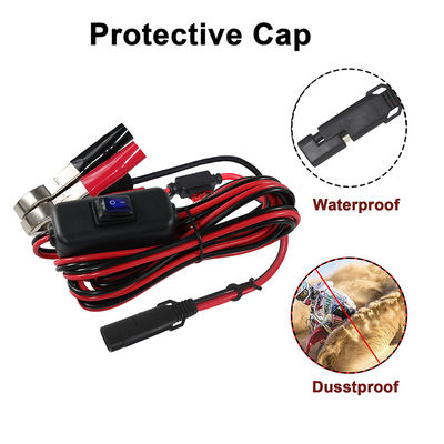 Cable de extensão de fio de carregamento Sae Com 12v em desligado Switch 14awg para Alligator Clip 2pin bateria rápida bateria grampos