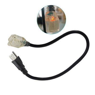 Função pesada 18AWG 1.2M cabo de extensão de energia, 3 pontas de conecção à tomada de tomada para eletrodomésticos / oficina
