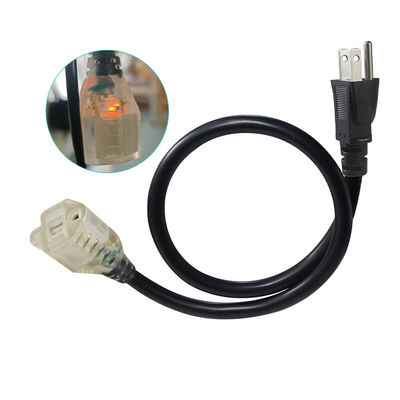 Função pesada 18AWG 1.2M cabo de extensão de energia, 3 pontas de conecção à tomada de tomada para eletrodomésticos / oficina