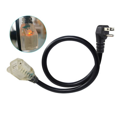 Função pesada 18AWG 1.2M cabo de extensão de energia, 3 pontas de conecção à tomada de tomada para eletrodomésticos / oficina