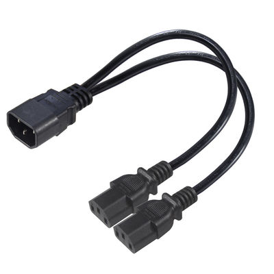 16AWG C14 a 2xC13 cabo de alimentação para servidor/equipamento industrial 300V 10A RoHS certificado 3 Prong Plug