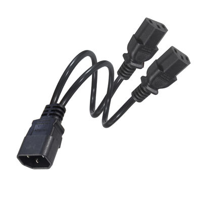 16AWG C14 a 2xC13 cabo de alimentação para servidor/equipamento industrial 300V 10A RoHS certificado 3 Prong Plug