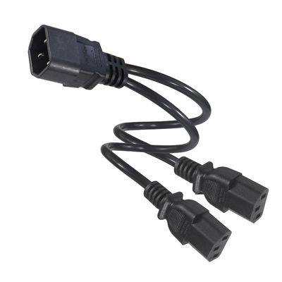 16AWG C14 a 2xC13 cabo de alimentação para servidor/equipamento industrial 300V 10A RoHS certificado 3 Prong Plug