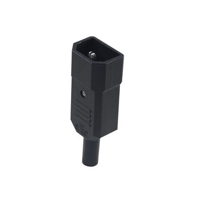 Cordão de conector de energia de alta corrente de três pontas IEC 60320 C14 com retardador de chama V0 para racks de servidores / cabos de alimentação de computadores 10A 250V 105 °C