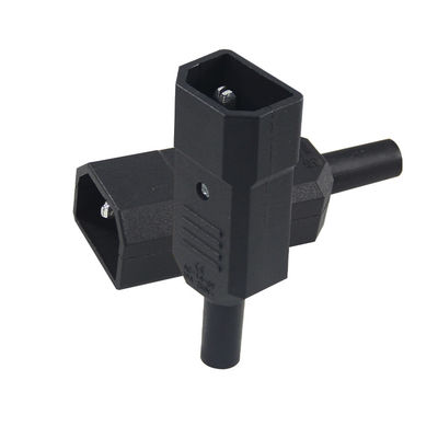 Cordão de conector de energia de alta corrente de três pontas IEC 60320 C14 com retardador de chama V0 para racks de servidores / cabos de alimentação de computadores 10A 250V 105 °C