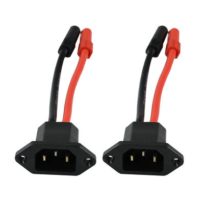 Kit de conectores de cabos de alimentação C14 a XT150 com cabos masculino (preto) e feminino (vermelho) para sistemas de energia solar/veículos elétricos - 14AWG Heavy Duty Wiring