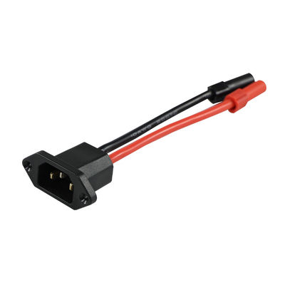 Kit de conectores de cabos de alimentação C14 a XT150 com cabos masculino (preto) e feminino (vermelho) para sistemas de energia solar/veículos elétricos - 14AWG Heavy Duty Wiring