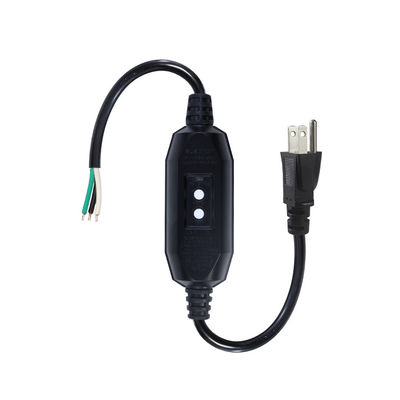Cabos de alimentação de carga pesada de grau industrial 18AWG NEMA 5-15P com proteção RCD e terminações de fio nu para máquinas/aparelhos domésticos