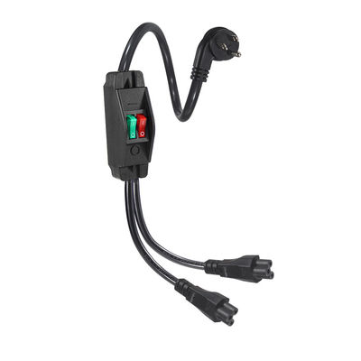 NEMA 5-15P para Dual IEC C5 Power Splitter com Switch 125V 10A