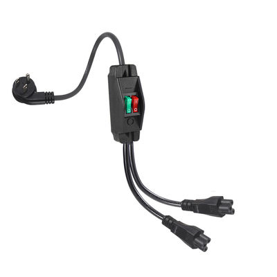 Premium Heavy Duty Right Angle NEMA 5-15P para Dual IEC C5 Power Splitter com Switch para Home Office Electronics 125V 10A