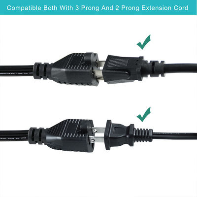 14 AWG SPT-3 Flat Wire Power Cord NEMA 5-15P a 5-15R Plug de lâmina reta 15A 125V Cabos flexíveis para uso industrial / doméstico