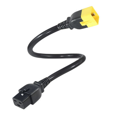 Bloqueio do cabo de extensão de energia C19 para C20 16A 250V 14AWG