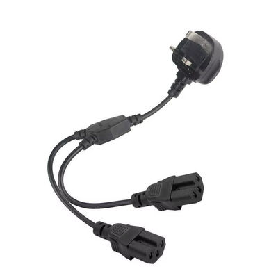 Reino Unido Plug Dual C15 Power Cord Industrial Grade 16A 250V 1.5M para uso em racks de servidores/data centers