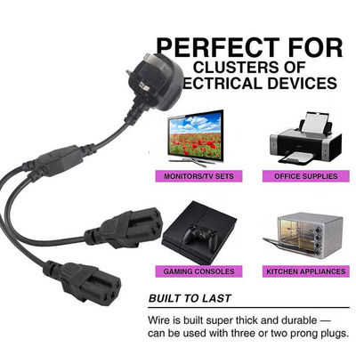 Reino Unido Plug Dual C15 Power Cord Industrial Grade 16A 250V 1.5M para uso em racks de servidores/data centers
