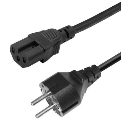 Cordão de alimentação 10A 250V de 2Pin para C15 certificado pela UE com VDE/CE de segurança para aparelhos domésticos e racks de servidores (1.2M Heavy Duty)