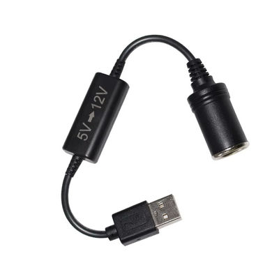 5V a 12V USB Car Adapter Cable Step Up Converter Cable com tomada do isqueiro de cigarro, para telefone GPS Dash Cam, 24W de carregamento seguro
