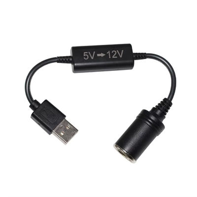 5V a 12V USB Car Adapter Cable Step Up Converter Cable com tomada do isqueiro de cigarro, para telefone GPS Dash Cam, 24W de carregamento seguro
