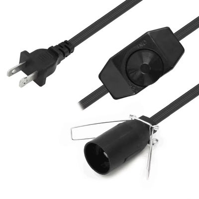 NEMA 1-15P para E14 cabo de adaptador de tomada com atenuador, conversor de tomada de energia para porta de lâmpada SPT-2 18AWG