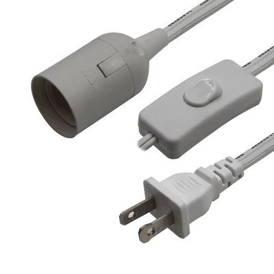 NEMA 1-15P E14 cabo de conversão de tomada com 303 Switch - 3 Prong Plug to Bulb Adapter para lâmpada de mesa / candelabro (125V 3A)