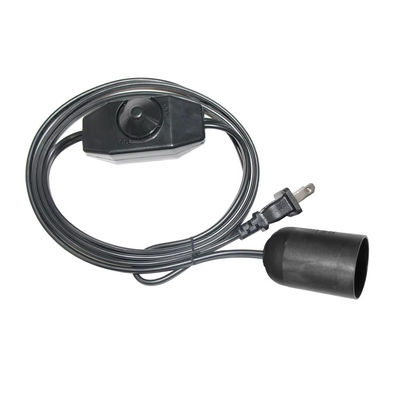 NEMA 1-15P para E27 Cabo de conversão com interruptor de dimmer ajustável para tomada de três pontas do suporte da lâmpada 15A 250V
