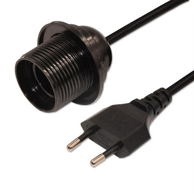 Cable de suportador de lâmpadas EU Plug E26 com interruptor rotativo de dimmer 250V 4A