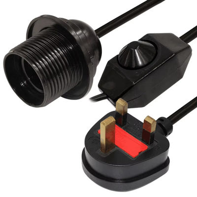 Cabo Adaptador de Tomada UK para Soquete E26 Dimerizável 1,2M 10A 250V