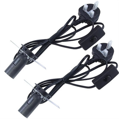 E14 cabo de conversão de tomada de lâmpada com conector do Reino Unido e interruptor 303, 250V 3A para luminárias antigas