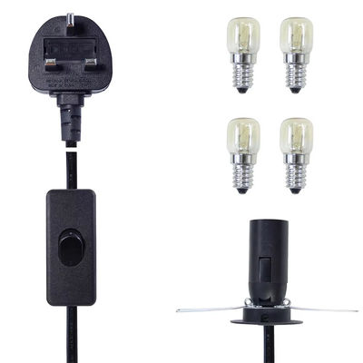 E14 cabo de conversão de tomada de lâmpada com conector do Reino Unido e interruptor 303, 250V 3A para luminárias antigas