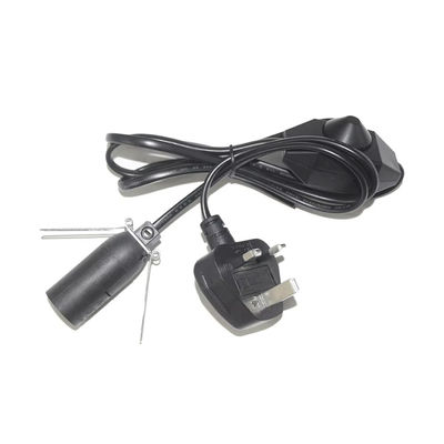 Adaptador do porta- lâmpadas E14 do Reino Unido com interruptor de dimmer ajustável