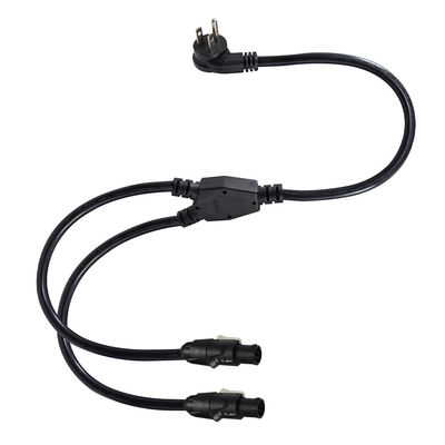 PowerCON Y Splitter Cable NEMA 5-15P para Dual PowerCON Out 1 homem para 2 mulheres para iluminação de palco e equipamentos de áudio
