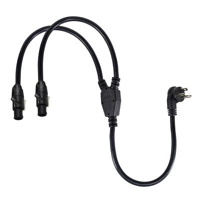 PowerCON Y Splitter Cable NEMA 5-15P para Dual PowerCON Out 1 homem para 2 mulheres para iluminação de palco e equipamentos de áudio