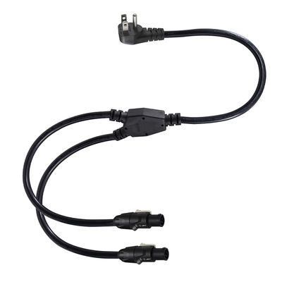 PowerCON Y Splitter Cable NEMA 5-15P para Dual PowerCON Out 1 homem para 2 mulheres para iluminação de palco e equipamentos de áudio