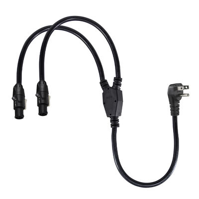 PowerCON Y Splitter Cable NEMA 5-15P para Dual PowerCON Out 1 homem para 2 mulheres para iluminação de palco e equipamentos de áudio