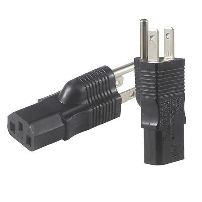 Grade industrial NEMA 5-15P a IEC 320 C13 Plug de adaptador de alimentação para rack de servidor/data center com 125V 15A de alta corrente e caixa à prova de fogo (compatível com a norma UL)