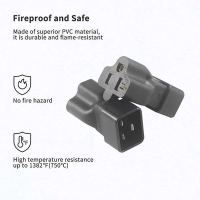 NEMA 5-15R para IEC 320 C20 Adaptador de conector de conversor para centro de dados / uso industrial, conector de energia durável de 250V 15A